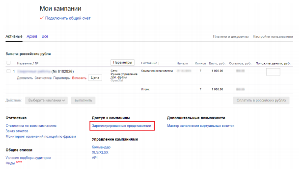 yd1 Надання доступу до рекламного кабінету Яндекс.Директ